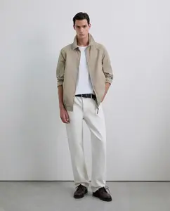 Мужская бомбер-куртка прямого кроя с регулируемыми пуговицами манжетами и слегка эластичным поясом Scalpers, бежевый