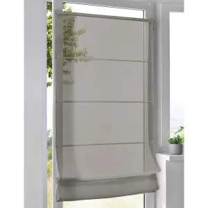 Римские шторы Kutti "Brondby Move", с рейкой-липучкой, без сверления, натяжные, Klemmfix, зажимная опора, полупрозрачные, простые, простые, легко чистятся, серо-коричневый