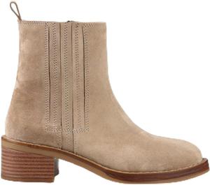 Женские модные ботильоны, средней высоты каблук с широким основанием, округлый носок, эластичный верх с молнией, повседневные стильные ботинки OAKUMSAS, Brown