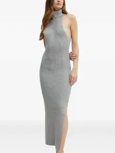 Платье макси с высоким воротником Bardot, серый