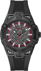 Guess, мужские часы, 44 мм, черный циферблат, черный ремешок и корпус