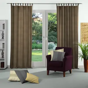 Штора Niederau с петлями, 1 шт. Wirth, коричневый