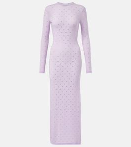 Платье макси из джерси с декором от Second Skin Rabanne, Lilac Rose