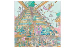 Шёлковый платок женский фуксия/светло-зелёный/верблюжий HERMES