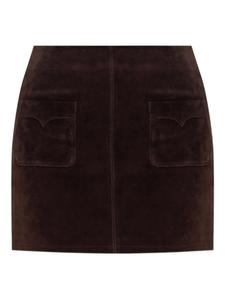 Мини-юбка из замши с карманом Zadig&Voltaire, коричневый