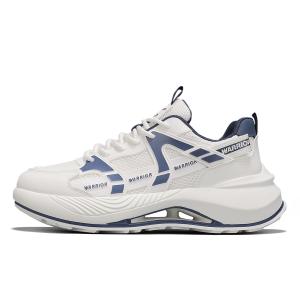 WARRIOR Амортизирующие устойчивые к истиранию дышащие низкие массивные кроссовки мужские бежевый/тёмно-синий (летние), цвет Beige/Dark Blue (Summer)