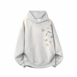 Толстовка Unisex Hooded Moderate Heavyweight HUANQIU, белый heather серый