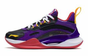 Баскетбольные кроссовки Pioneer Spirit TEAM2.5 для детей GS Mid-top черные/фиолетовые New Lakers Lining Young