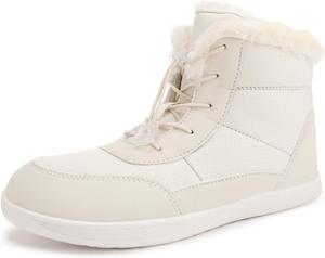 Мужские и женские зимние снегоступы, водонепроницаемые, с теплой флисовой подкладкой, зимние походные ботинки до щиколотки, противоскользящие, подходят для холодной погоды, прогулок, работы и спорта Generic, белый/бежевый