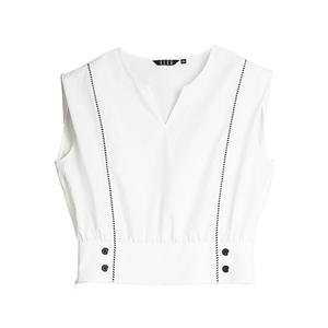 ELLE Рубашка Women's White Pointed Collar Moderate