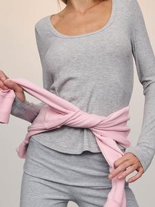 Против культовой футболки с длинным рукавом в рубчик Angel Essentials, medium heather grey