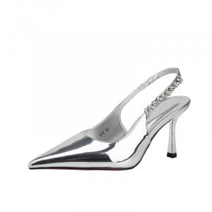 Туфли на тонком каблуке, высокие, женские, 8 см YAFEI XUANYU, Silver