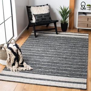 Ковер SAFAVIEH, 92 x 153 см, Striped Kilim Collection Black/Ivory STK509Z ручной работы плоского плетения из хлопка