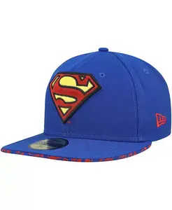 Мужская синяя бейсболка Superman 59FIFTY с фиксированным размером New Era