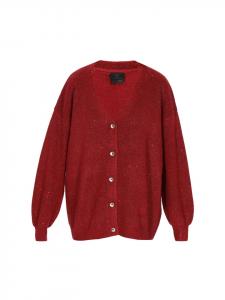 DreiMaster Женский кардиган винно-красного цвета