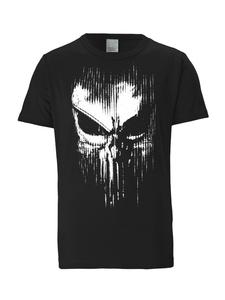 Футболка Marvel - Punisher Striped Skull черного цвета Logoshirt