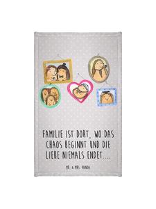 Mr. & Mrs. Panda Полотенце с изображением семьи ежей и надписью, пастельно-серого цвета