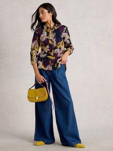 Софи флоральная джерси рубашка White Stuff, Navy/Multi