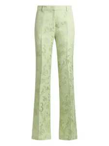 Брюки из жаккарда с цветочным узором Etro, зеленый