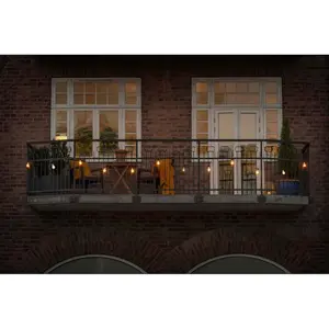 Светодиодная гирлянда Рождественский декор для улицы 20 лампочек, светодиодная гирлянда для пивного сада, прозрачная, с диммером, 10 прозрачных лампочек / 20 диодов Konstsmide, черный