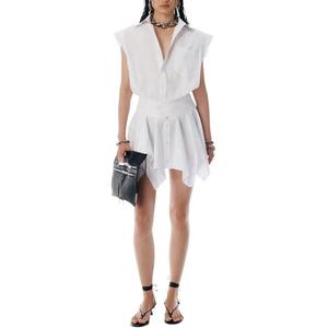 Мини-платье-рубашка с короткими рукавами Alexander Wang, белый