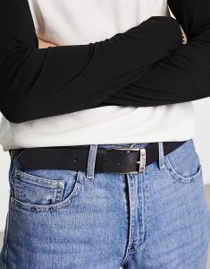 Новый ремень из кожи Duncan черного цвета Levi's