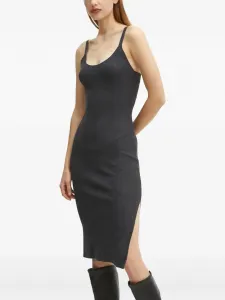 Трикотажное миди-платье с разрезом Morgan, серый