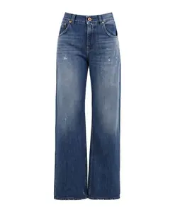 Джинсовые брюки прямого кроя с пятью карманами Aspesi, синий