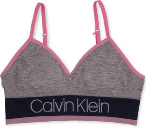 Бесшовный бюстгальтер-бралетт без косточек Calvin Klein для девочек, Long Line - Ck Stripe Blue