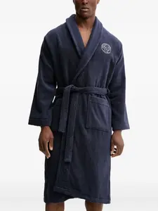 Халат с шалевым воротником и вышитым логотипом Gant, синий