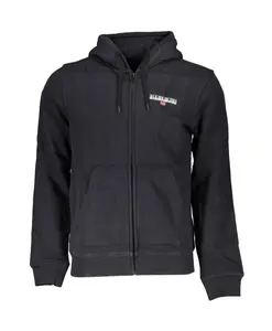 Черная толстовка на молнии с капюшоном и логотипом. Napapijri, черный
