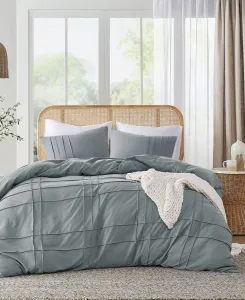 Комплект постельного белья Porter Washed Pleated из 3 предметов, размер King 510 Design, серый