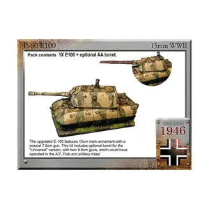 Супертанк E-100 с UA88 и турелями 15 см/7,5 см, WWII Miniatures - German Vehicles (15mm)