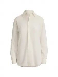 Декорированная шелковая рубашка Adrien Ralph Lauren Collection, бежевый