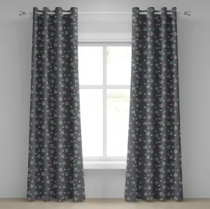 Шторы на люверсах ABAKUHAUS с цветочным узором, вдохновленные весенними лепестками, ветки, японская ботаника, декоративные двухпанельные шторы, 280 см x 245 см, нежно-персиковый цвет Abakuhaus