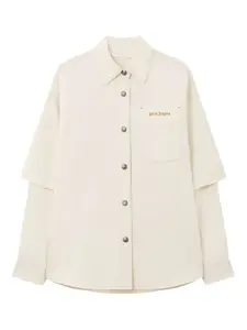 Гибридная рубашка-overshirt на пуговицах Palm Angels, кремовый