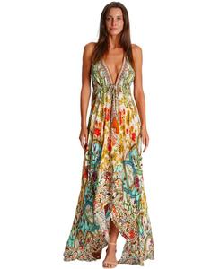 Женское длинное платье Агата с воротником-халтером La Moda Clothing, No Color