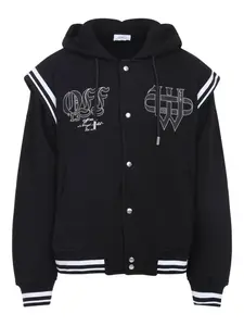 Куртка с капюшоном и вышитым логотипом OFF-WHITE, черный