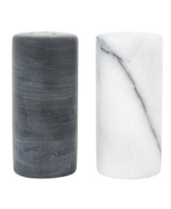 Набор из 2 мраморных солонки и перечницы Artifacts Trading Company, черно-белый