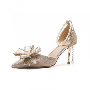 Varib Золотые женские туфли на тонком каблуке 8 см, цвет Gold