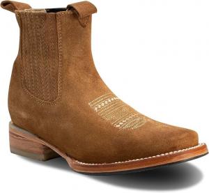 Мужские золотисто-коричневые замшевые ботинки Челси - с квадратным носком, вестерн-ковбойские ботинки до щиколотки, из натуральной кожи Generic