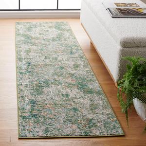 Ковер-дорожка SAFAVIEH, 67 x 244 см, Madison Collection, Green & Blue, современный абстрактный дизайн, не линяет и прост в уходе, идеален для помещений с высокой проходимостью в гостиной, спальне, столовой (MAD453Y-28)