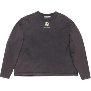 Футболка с длинным рукавом с принтом логотипа Acne Studios, черный