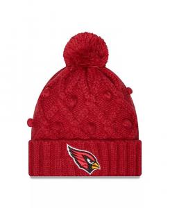 Женская вязаная шапка Cardinal Arizona Cardinals Toasty Cuffed Knit с помпоном New Era
