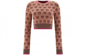 Обрезанный свитер с круглым вырезом PINKO, коричневый