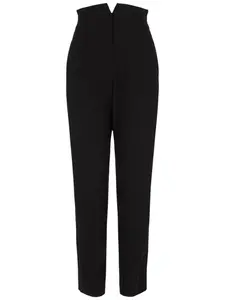 Брюки из вирджинской шерсти с завышенной талией EMPORIO ARMANI, черный