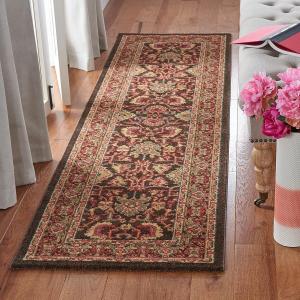 Ковер-дорожка SAFAVIEH, 67 x 366 см, Mahal Collection, Brown & Beige, традиционный восточный дизайн, не линяет и прост в уходе, идеален для помещений с высокой проходимостью в гостиной, спальне (MAH693T)