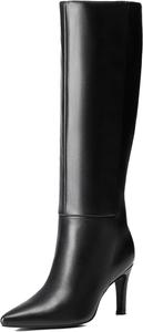 Рейтовые сапоги по колено для женщин, сексуальные, с заостренным носком, на шпильке, высокие сапоги, с боковой молнией, модные сапоги Reitoye, Schwarz