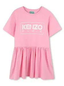 Платье с логотипом Kenzo Kids, розовый