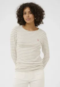 Топ с длинными рукавами liddy t Kaffe, Chalk Feather Gray- Pink Heart